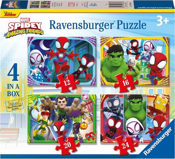 RAVENSBURGER ES1064 SPIDEY AND HIS AMAZING FRIEND 4 IN A BOX PUZZLE