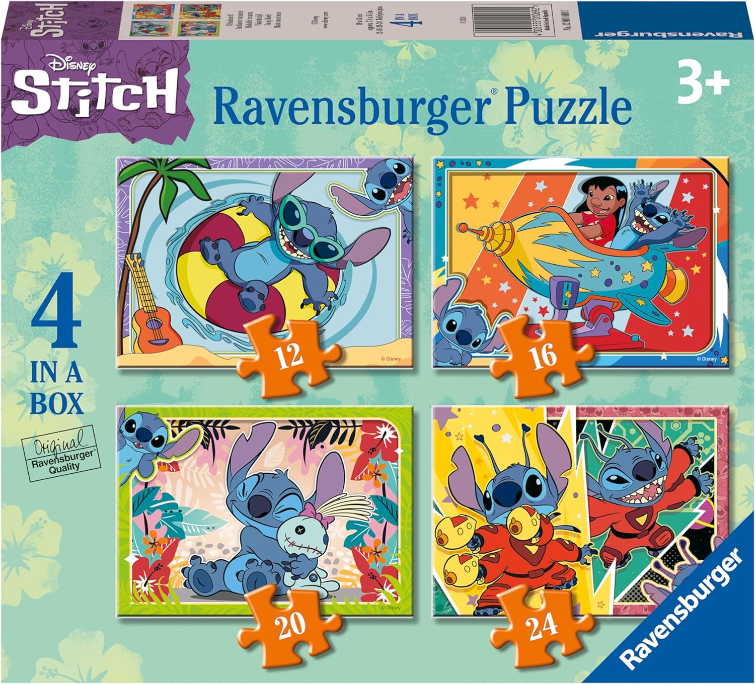 RAVENSBURGER EZ1069 DISNEY STITCH 4 IN A BOX PUZZLE