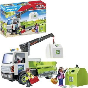 PLAYMOBIL 71431 CITY LIFE GLASS RECYCLING TRUCK WITH CONTAINER