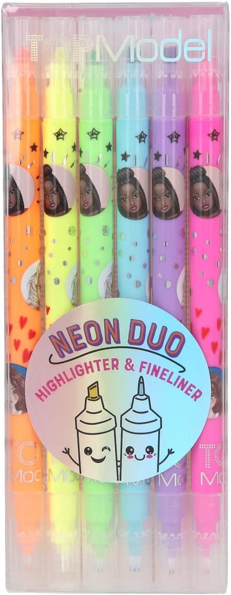 TOP MODEL 0411383 NEON DUO HIGHLIGHTER & FINELINERS