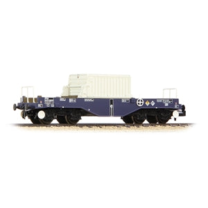 GRAHAM FARISH 377-803 BR FNA Nuclear Flask Wagon with Flat Floor DRS Blue