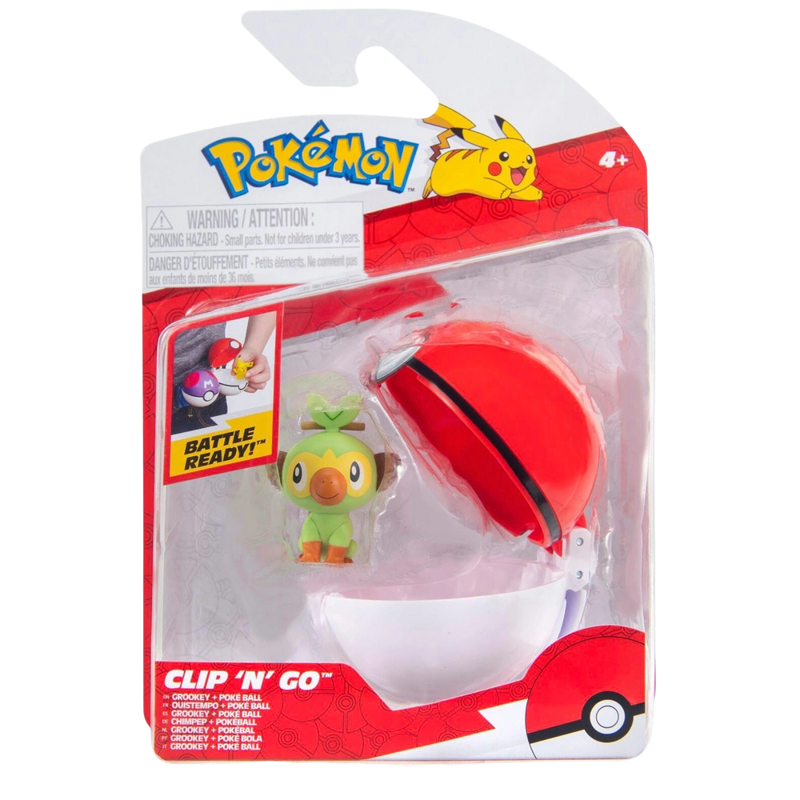 POKEMON PKW4157 CLIP N GO BALL GROOKEY & POKE BALL