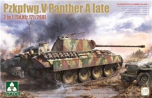 TAKOM 2176 German Army WWII PzKpfw V Panther A Late 171/268 Medium Tank 2 in 1   1/35 SCALE