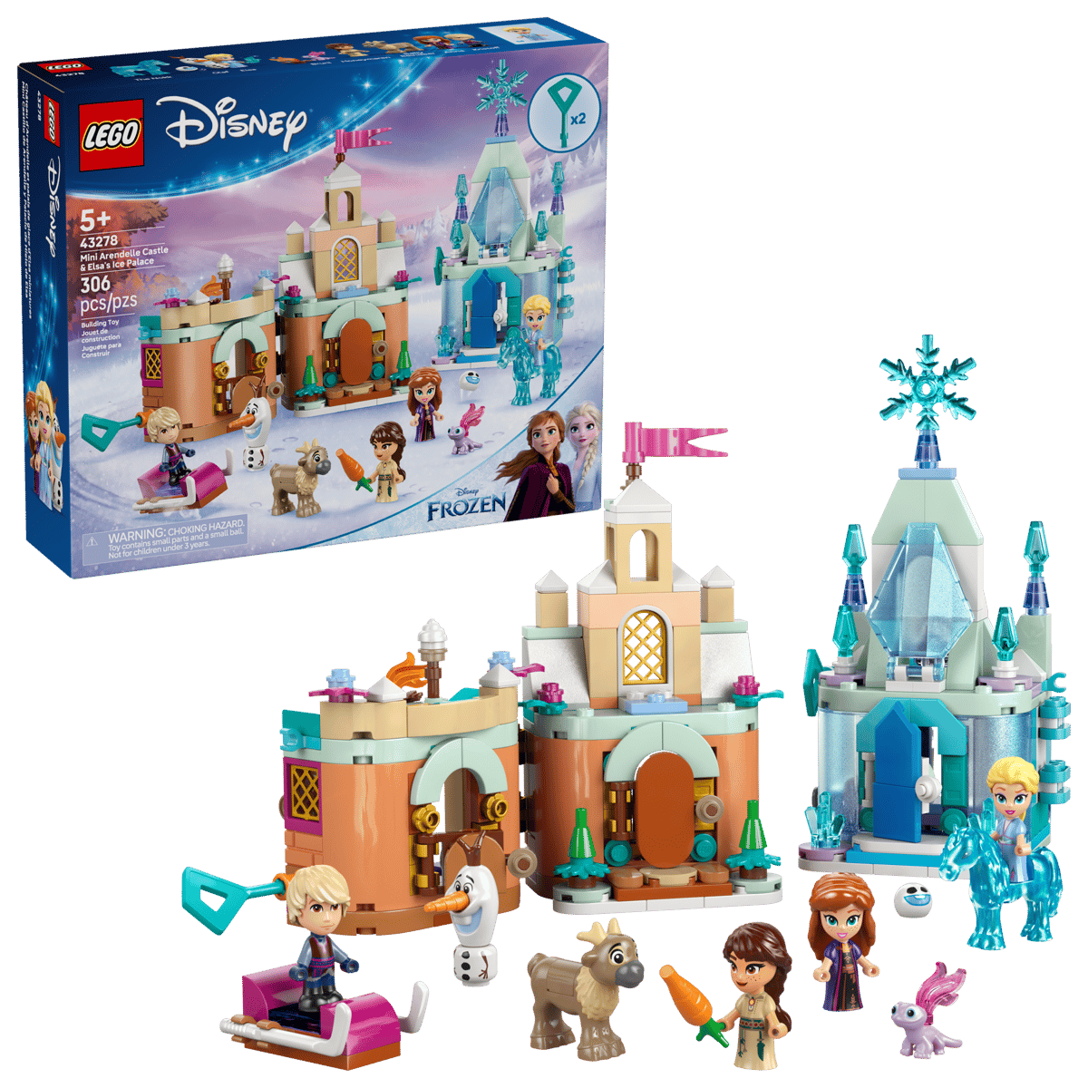 LEGO 43278 DISNEY FROZEN  MINI ARENDELLE CASTLE & ELSA'S ICE PALACE