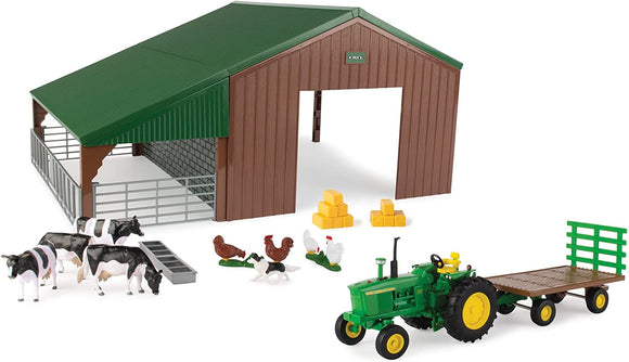 BRITAINS 47024 JOHN DEERE TRACTOR AND SHED PLAYSET 1:32 SCALE