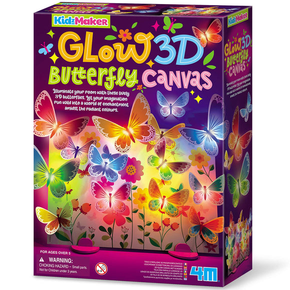 4M KIDS MAKER 4796 GLOW 3D BUTTERFLY CANVAS