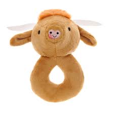 ZIGGLE TOY4891 HIGHLAND COW PLUSH BABY RATTLE