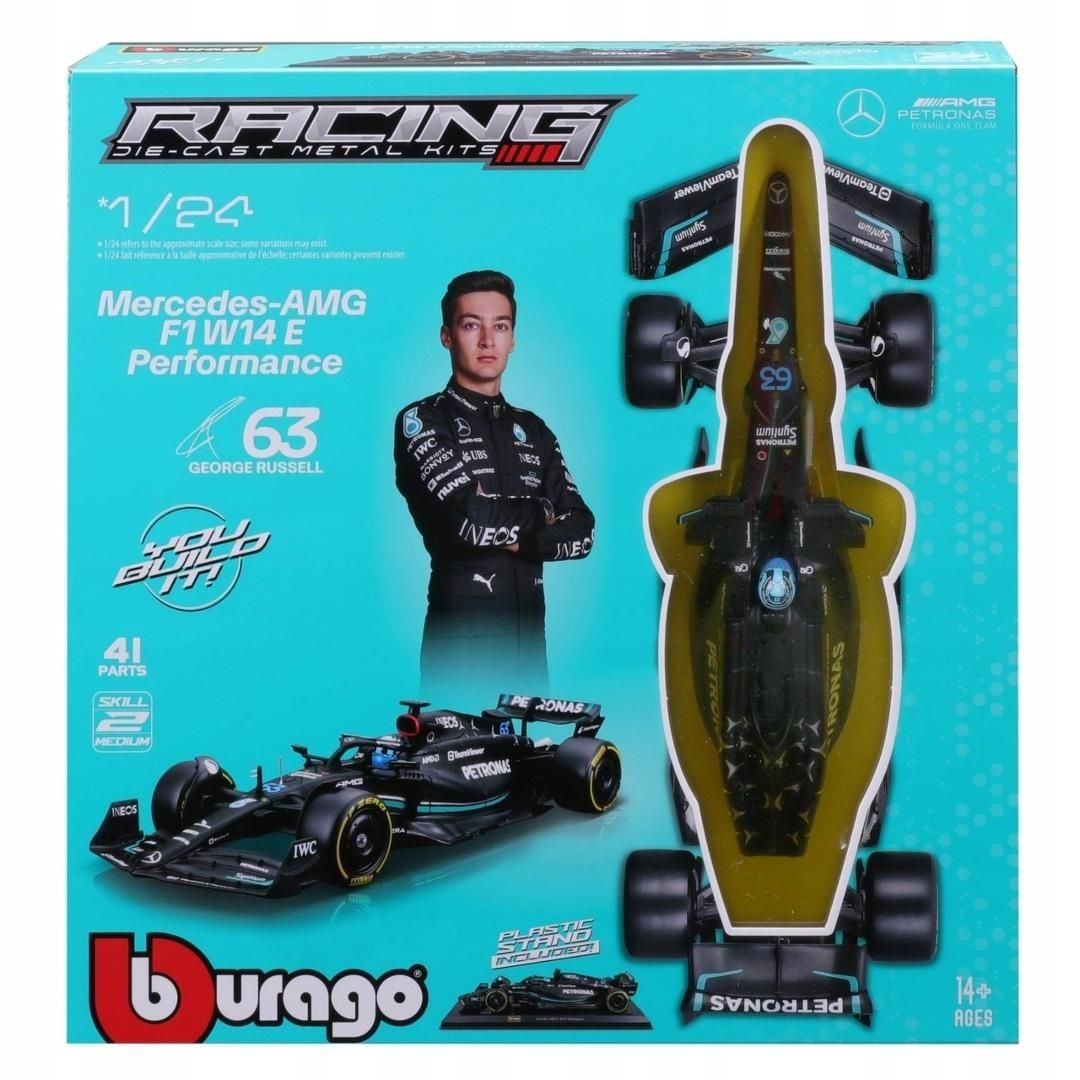 BURAGO 28503 F1 MERCEDES AMG #63 GEORGE RUSSELL DIECAST METAL KITS 44 PART 1/24 SCALE VEHICLE