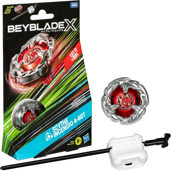 BEYBLADE X F9583 SCYTHE INCENDIO 4-60T STARTER PACK TOP AND LAUNCHER