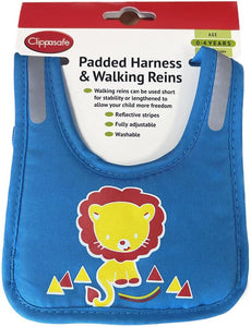 Clippasafe Padded Harness & Walking Reins - Blue, Lion Design