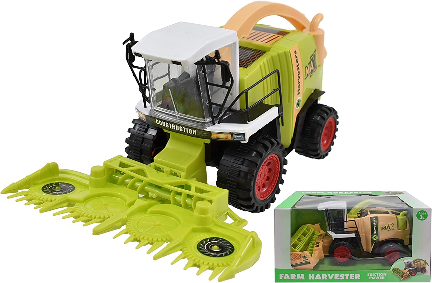 TOYMASTER TY1745 FRICTION POWERED FARM HARVESTER (2 DESIGNS, 1 SUPPLIED AT RANDOM)