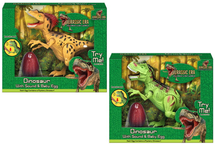 TOYMASTER TY5518 JURASSIC ERA DINOSAUR WITH SOUND & BABY EGG (2 DESIGNS 1 SUPPLIED AT RANDOM)