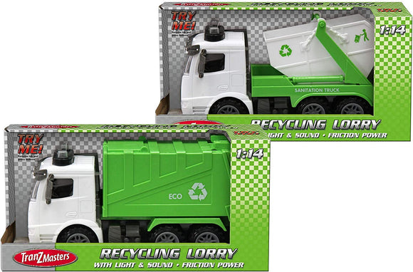 TRANZMASTERS TY5528 RECYCLING LORRY WITH LIGHTS AND SOUNDS (2 DESIGNS 1 SUPPLIED AT RANDOM)