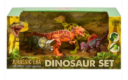 JURASSIC ERA TY7966 DINOSAUR 4 PIECE SET (2 DESIGNS 1 SUPPLIED AT RANDOM)
