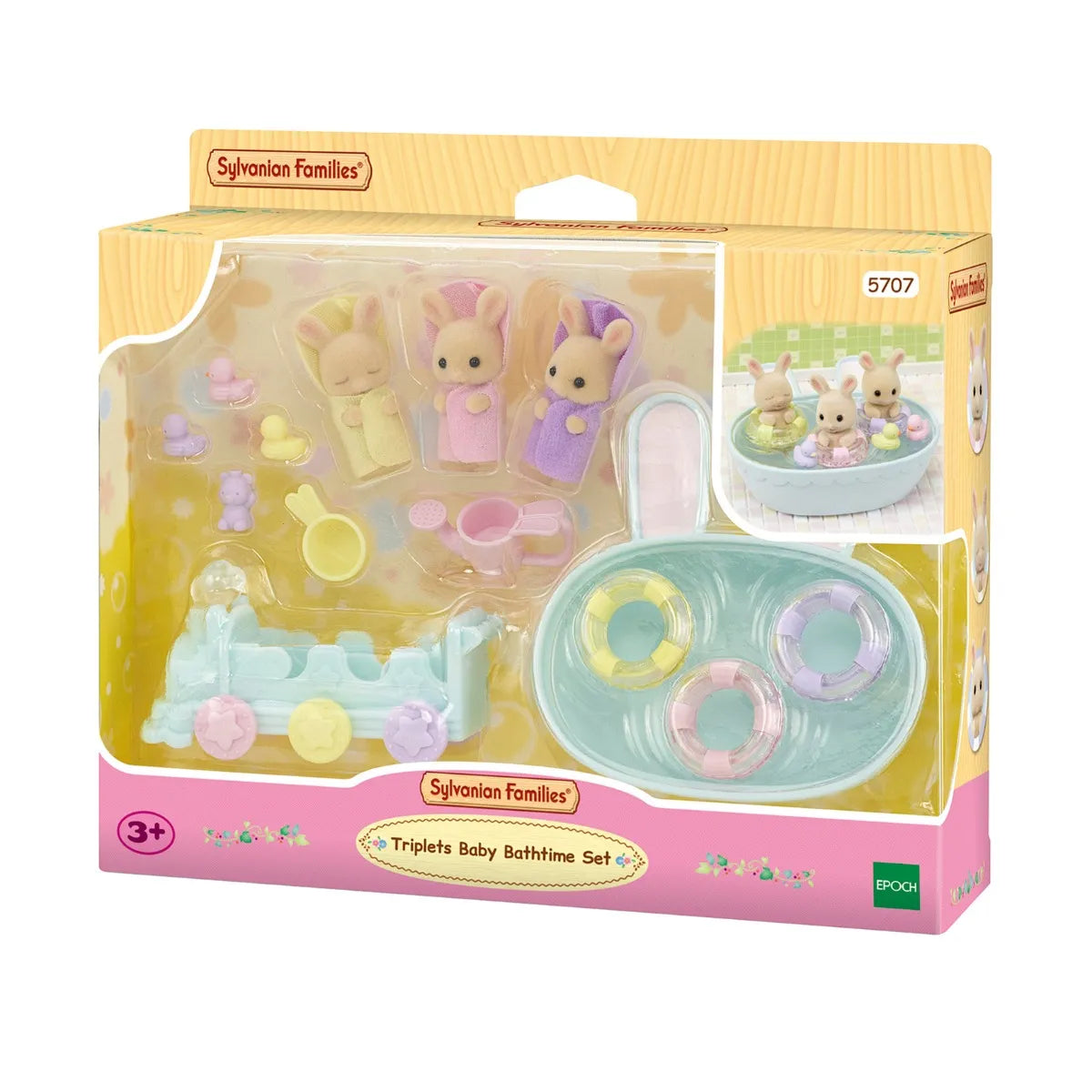 SYLVANIAN 5707 TRIPLETS BABY BATHTIME SET