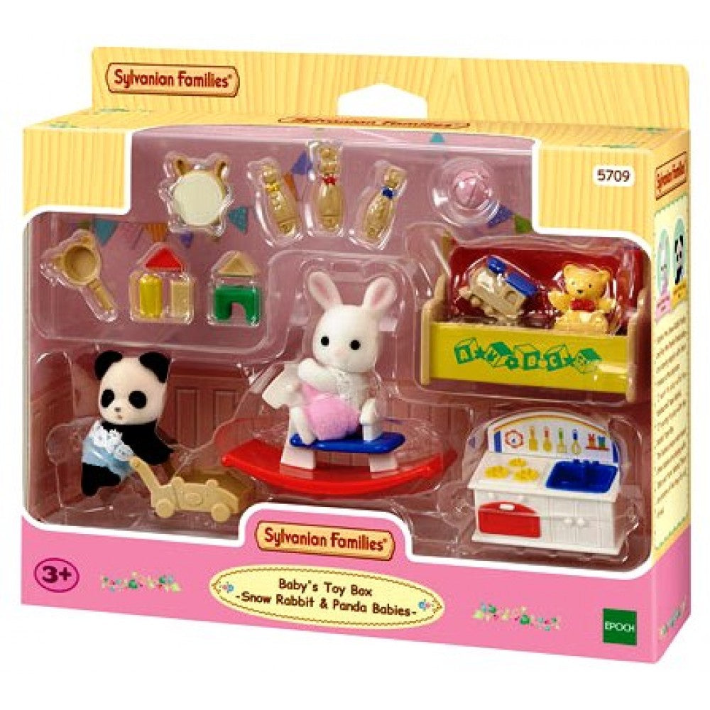 SYLVANIAN 5709 BABY'S TOYBOX-SNOW RABBIT & PANDA BABIES
