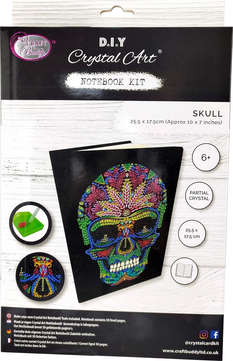 CRAFT BUDDY CANJ-4 CRYSTAL ART SKULL NOTEBOOK KIT