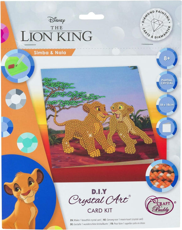 CRAFT BUDDY CCK-DNY802 CRYSTAL ART THE LION KING SIMBA & NALA CARD KIT