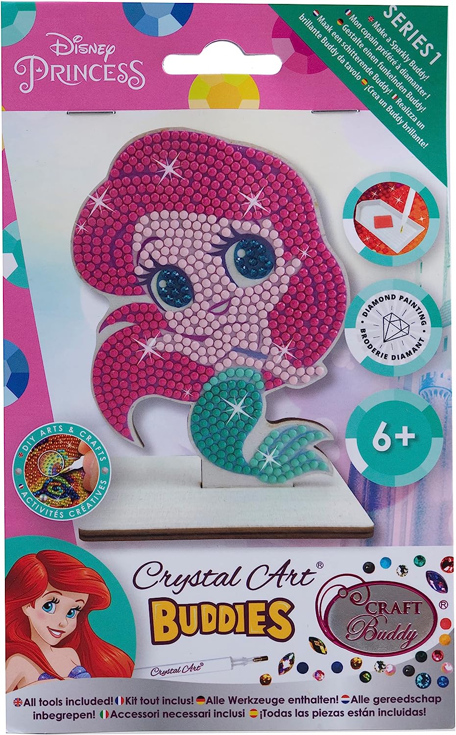 CRAFT BUDDY CAFGR-DNY006 DISNEY PRINCESS ARIEL CRYSTAL ART BUDDIES