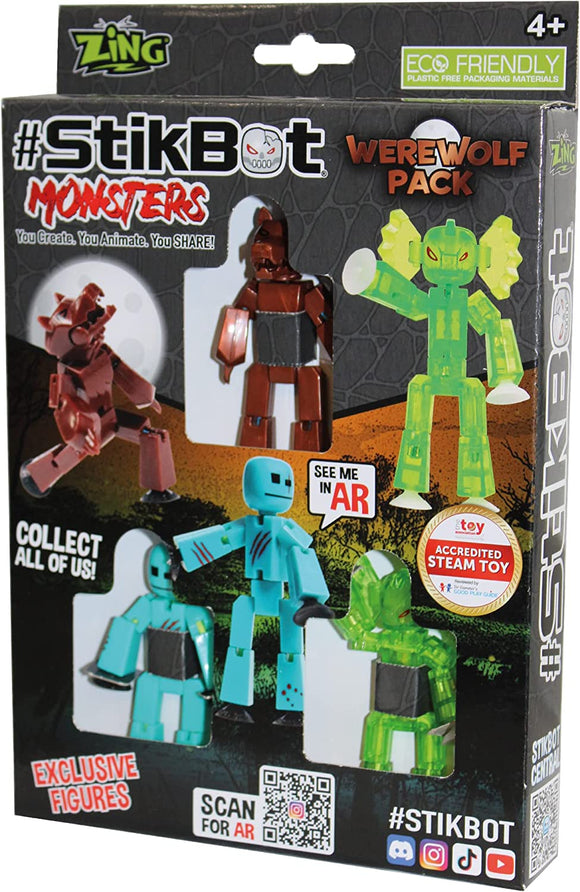 STIKBOT S1528 MONSTERS WEREWOLF 3 FIGURE PACK