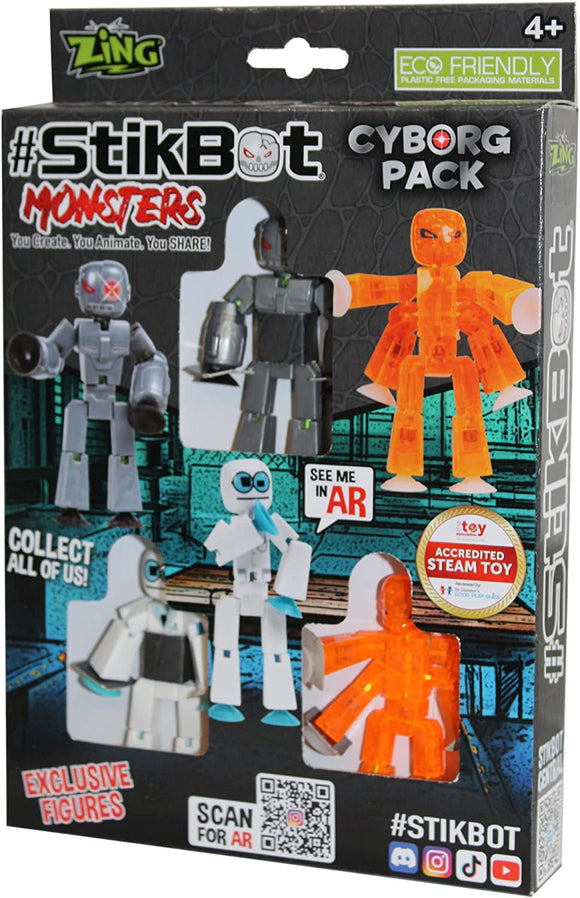 STIKBOT S1529 MONSTERS CYBORG 3 FIGURE PACK