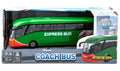 KIDS GLOBE DIE CAST COACH BUS WITH LIGHTS & SOUND