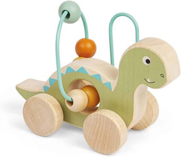 BIGJIGS 36084 WOODEN PUSH ALONG DIPLODOCUS BEAD FRAME