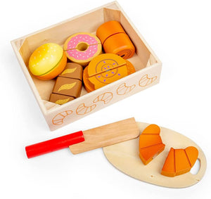 BIGJIGS BJ487 WOODEN CUTTING FOOD BREAD AND PASTRIES CRATE