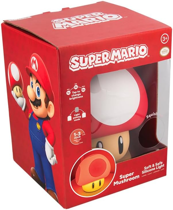 PALADONE 15818 SUPER MARIO SUPER MUSHROOM SQUISHY GLO RECHARGABLE SILICONE LIGHT