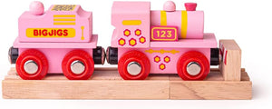 BIGJIGS RAIL BJT412 WOODEN PINK 123 ENGINE