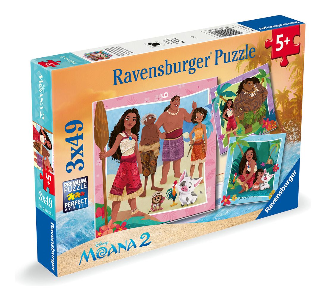 RAVENSBURGER DISNEY MOANA 2 3X49 PIECE JIGSAW PUZZLE
