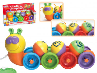 ATOZ 55376 CHARLIE THE CATERPILLAR PULL ALONG