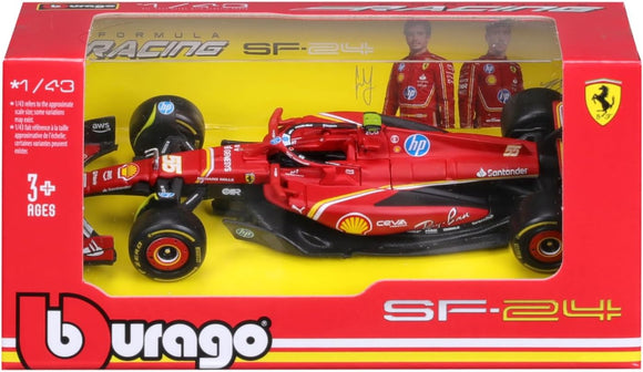 15 BURAGO 60039B NO55 FERRARI SF24 CARLOS SAINZ F1 CAR 1/43RD SCALE