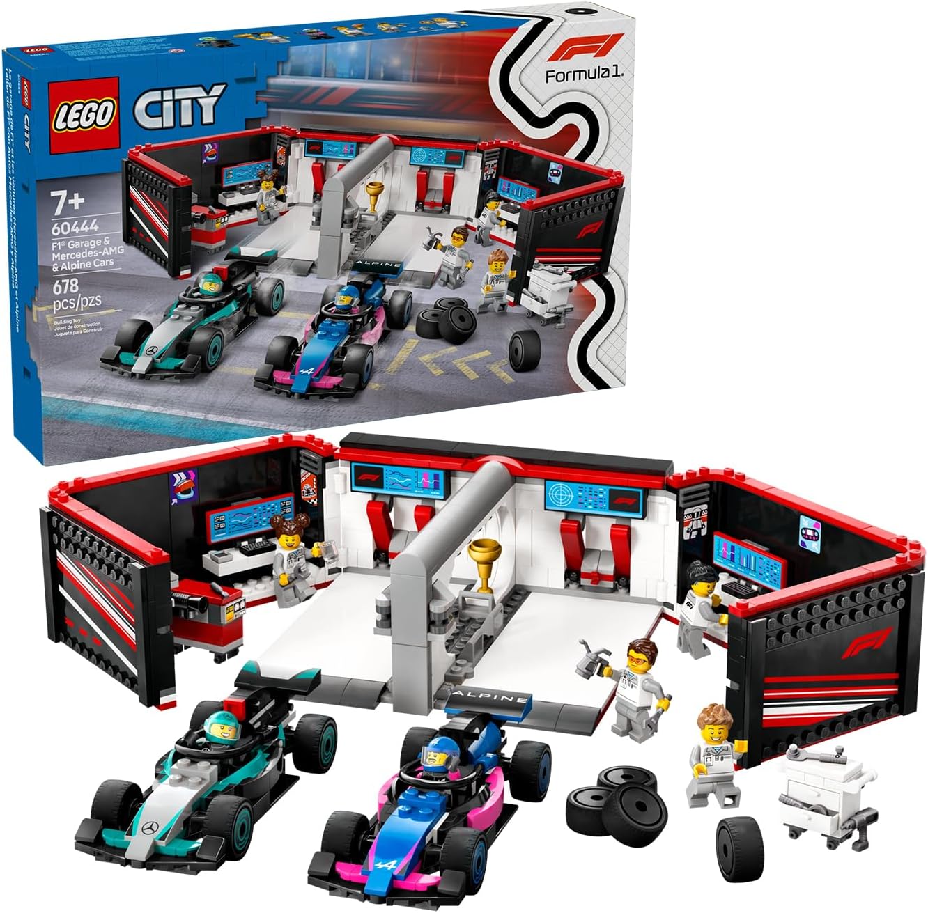 ** £15 OFF ** LEGO 60444 CITY FORMULA 1 GARAGE & MERCEDES-AMG & ALPINE CARS