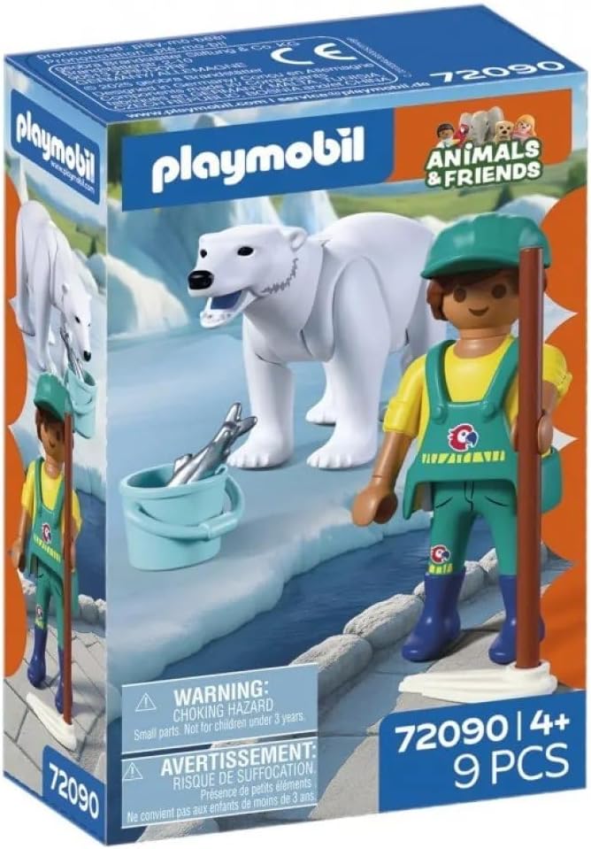PLAYMOBIL 72090 ZOO POLAR BEAR AND ZOO KEEPER