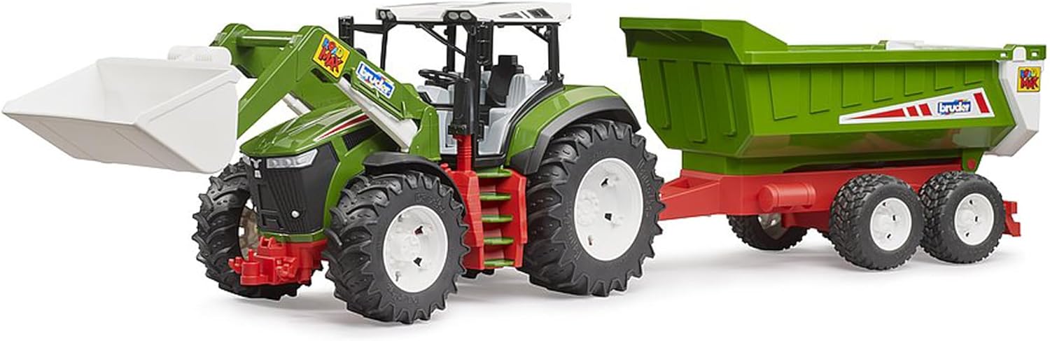 BURAGO 03452 ROADMAX TRACTOR WITH FRONT LOADER AND TRAILER
