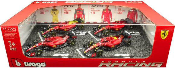 BURAGO 36848 F1 FERRARI 4 PACK CHARLES LECLERC SET 1:43 SCALE