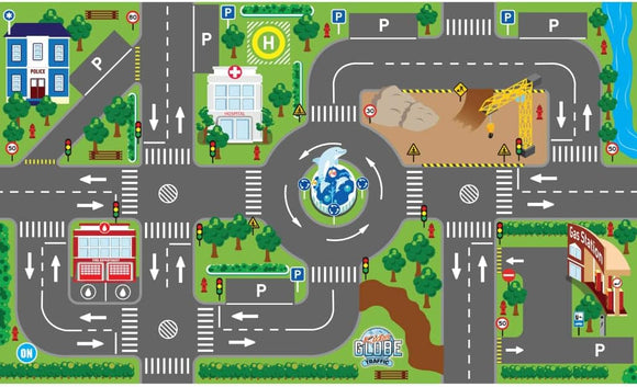 KIDS GLOBE 0271 TRAFFIC PLAYMAT WITH WORKING TRAFFIC LIGHTS