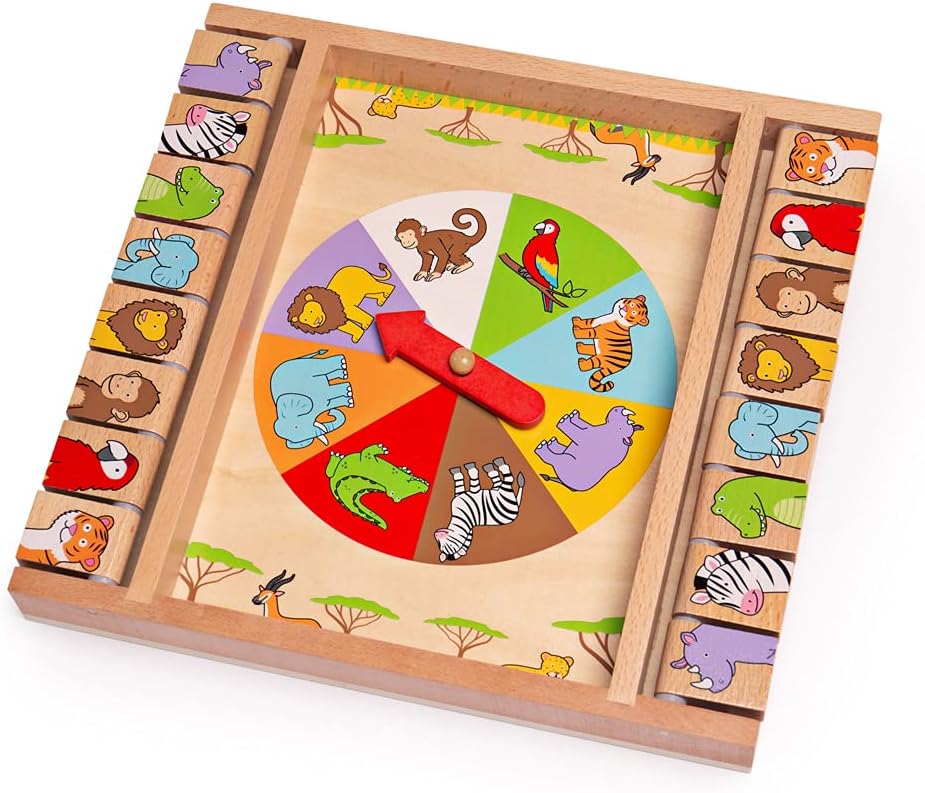 BIGJIGS BJ698 WOODEN ANIMAL SHUT THE BOX GAME