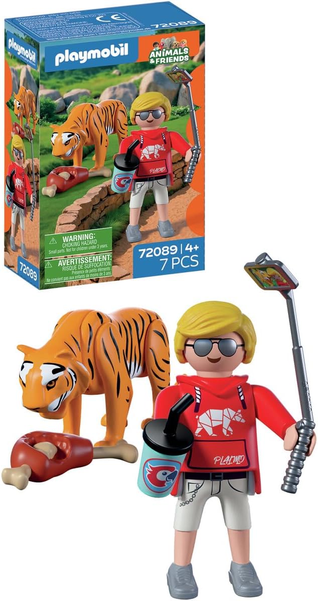 PLAYMOBIL 72089 ZOO TIGER AND VISITOR