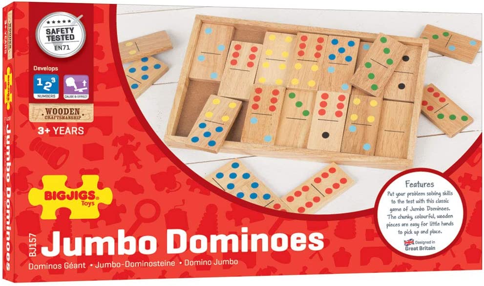 BIGJIGS BJ157 WOODEN JUMBO DOMINOES