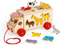 BIGJIGS BJ300 WOODEN ANIMAL SHAPE SORTER LORRY