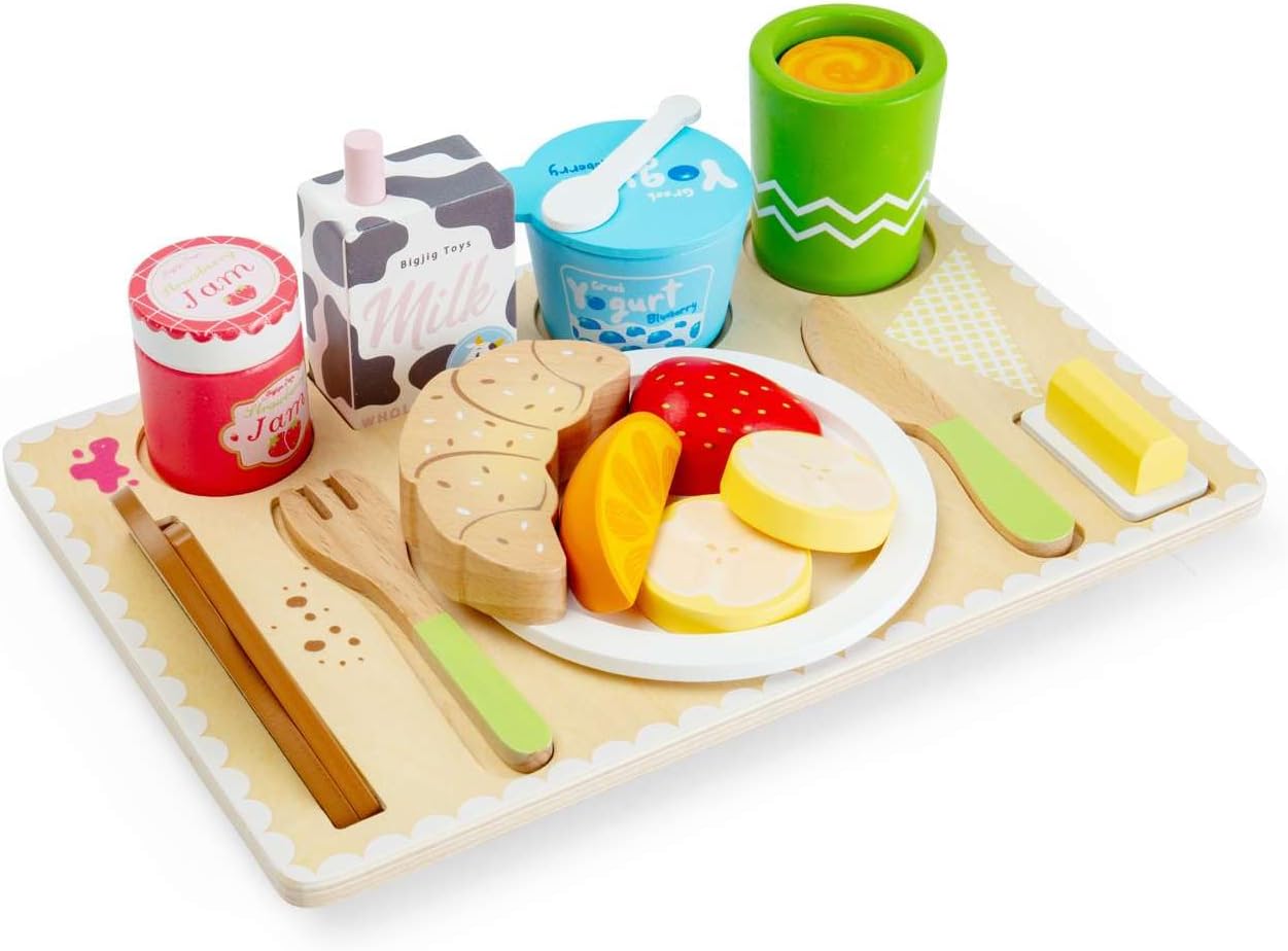 BIGJIGS 38040 WOODEN BREAKFAST IN BED TRAY
