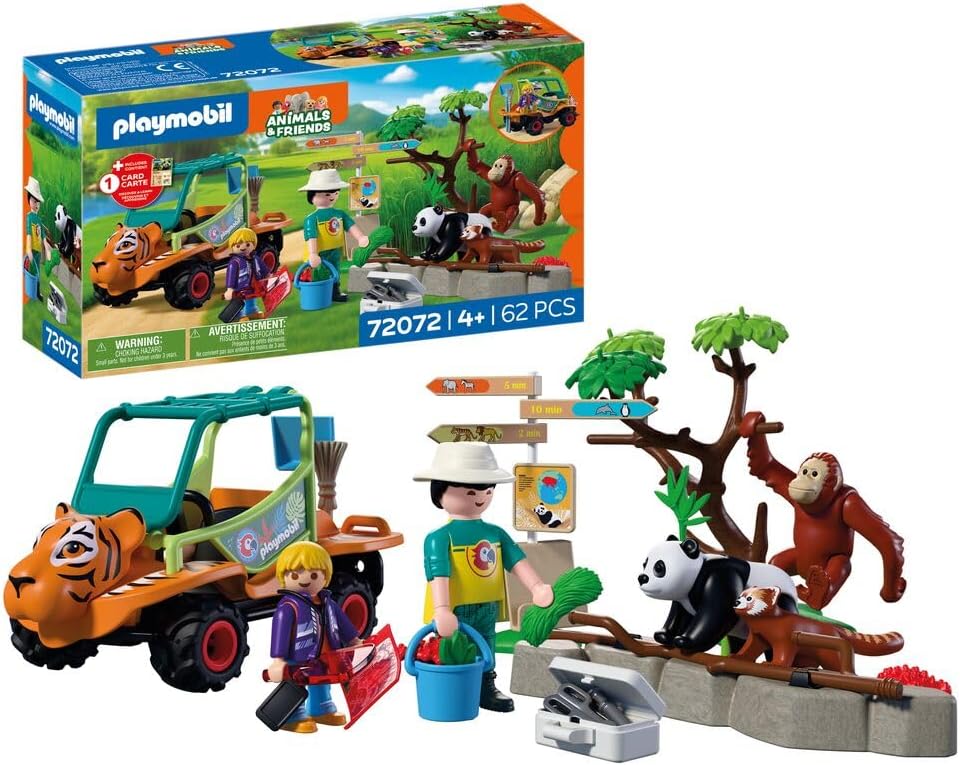 PLAYMOBIL 72072 ZOO: ZOO KEEPER WITH VEHICLE