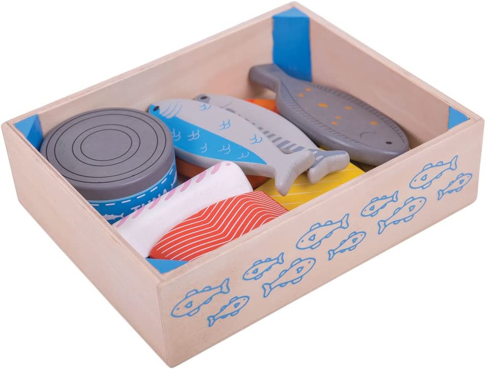 BIGJIGS BJ475 WOODEN FOOD SEAFOOD CRATE