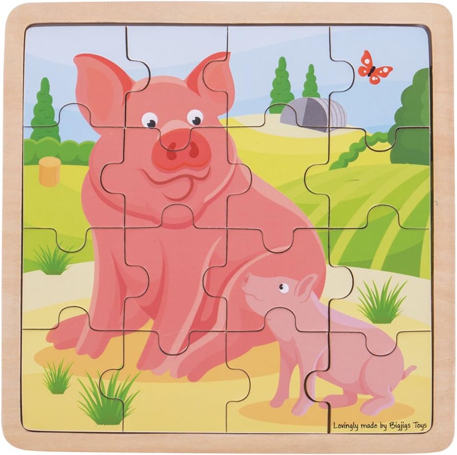 BIGJIGS BJ495 PIG AND PIGLET JIGSAW PUZZLE