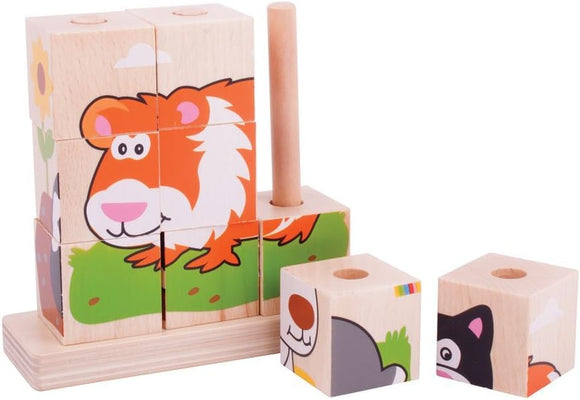 BIGJIGS BB104 WOODEN PETS STACKING PUZZLE