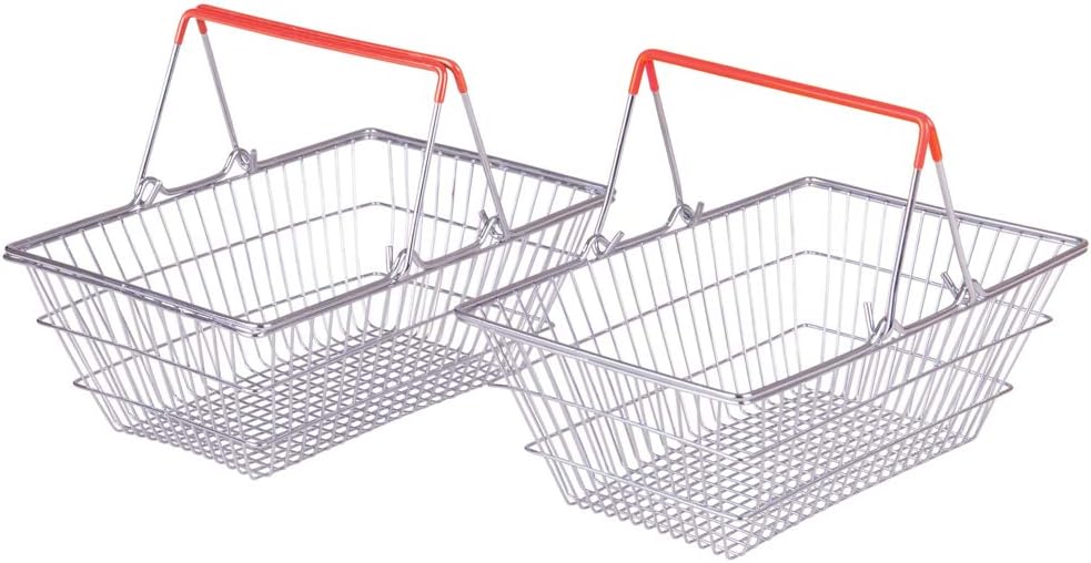 BIGJIGS BJ669 REALISTIC METAL SHOPPING BASKETS 2PCK