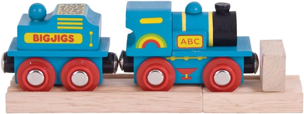 BIGJIGS RAIL BJT411 WOODEN BLUE ABC ENGINE