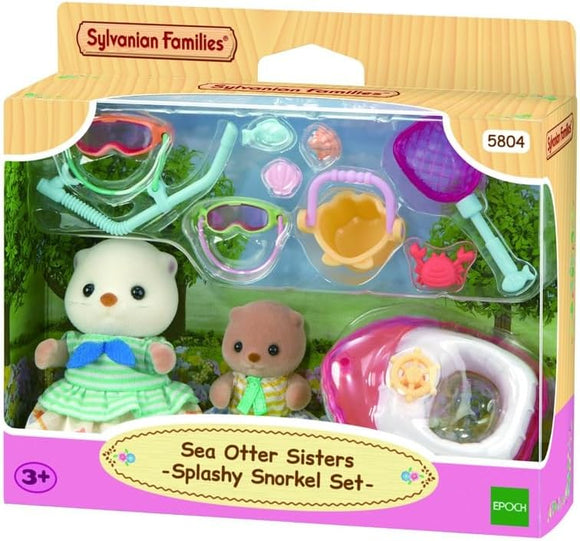SYLVANIAN 5804 SEA OTTER SISTERS SPLASHY SNORKEL SET